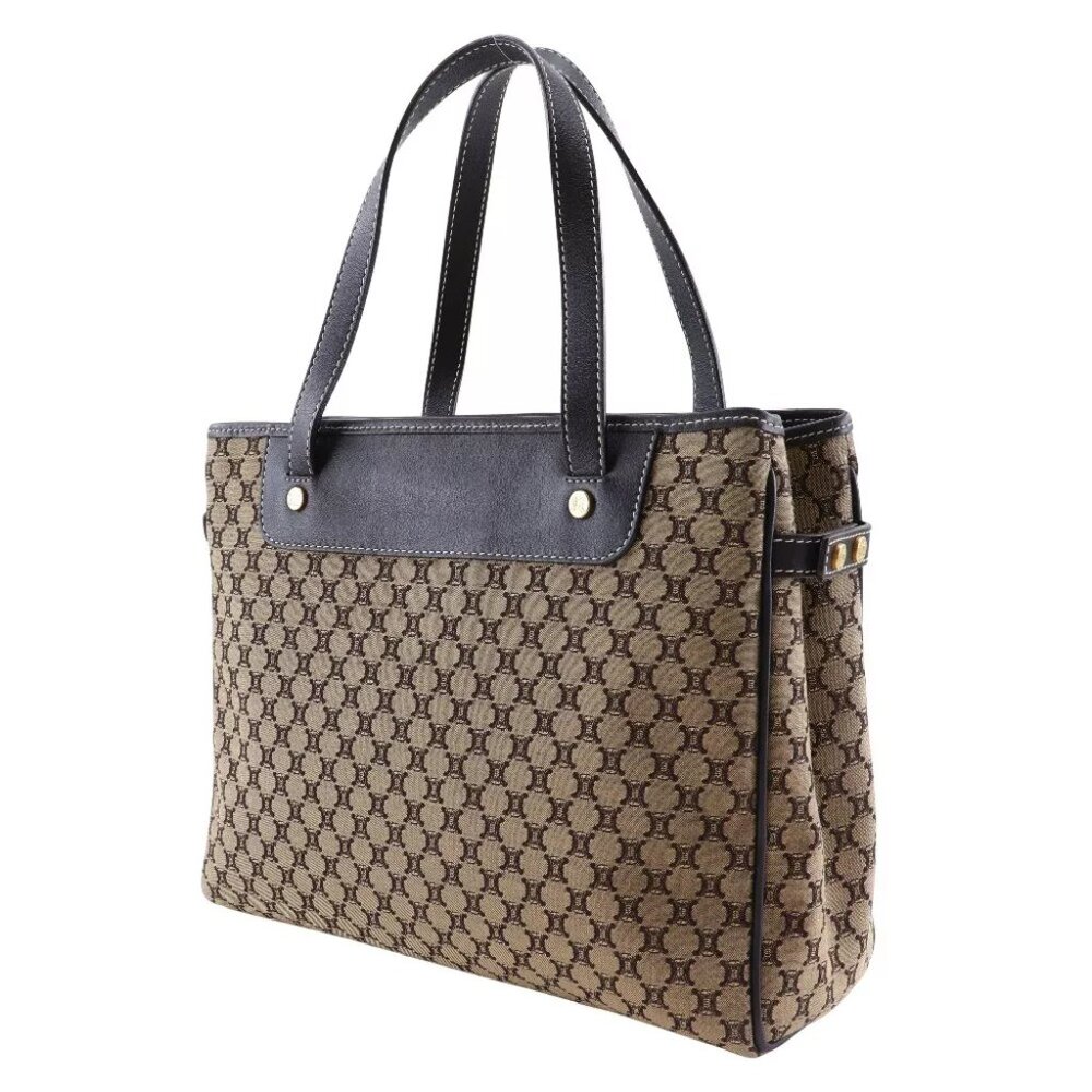 CELINE Macadam Handbag Brown canvas/Calfskin Women - Picture 8 of 8